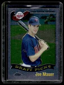 lot 30 image: Joe Mauer Topps Chrome RC 2002 #622 Rookie Minnesota Twins Baseball Card
