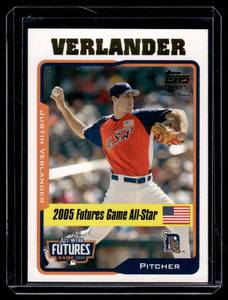lot 49 image: Justin Verlander RC 2005 Topps Future United States All-Star #UH220 Rookie Baseball Card