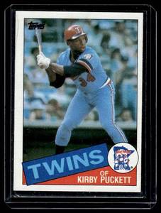 lot 59 image: Kirby Puckett RC 1985 Topps #536 Rookie Vintage Minnesota Twins Baseaball Card