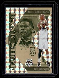 lot 97 image: Anthony Edwards 2024-25 Mosaic Prizm Bank Shots Insert #17 Minnesota Timberwolves Basketball Card