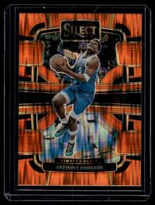 lot 99 image: Anthony Edwards Orange Shimmer Prizm 2023-24 Select Concourse #37 Minnesota Timberwolves Basketball Card