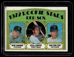 lot 101 image: Carlton Fisk RC 1972 Topps #79 Rookie Vintage Baseball Card