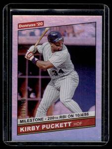 lot 109 image: Kirby Puckett 200 2020 Donruss #217 Numbered 108200 Minnesota Twins Baseball Card