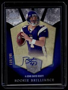 lot 116 image: John David Booty Auto RC 165 2008 Upper Deck Icons Rookie Brilliance #RB19 Minnesota Vikings Football Card