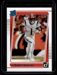 lot 145 image: JaMarr Chase RC 2021 Donruss Rated Rookie #262 Football Card