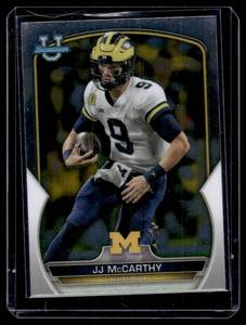 lot 156 image: JJ McCarthy RC 2022 Bowman University #48 Rookie Minnesota Vikings Football Card