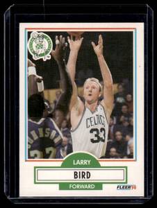 lot 172 image: Larry Bird 1990 Fleer #8 Basketball Card