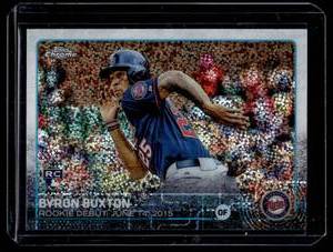 lot 191 image: Byron Buxton RC Pulsar Refractor 2015 Topps Chrome #US136 Rookie Minnesota Twins Baseball Card