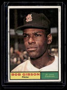 lot 35A image: Bob Gibson 1961 Topps #211 Vintage Baseball Card