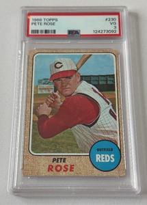 lot 6 image: Pete Rose PSA 3 1968 Topps #230 Vintage Baseball Card