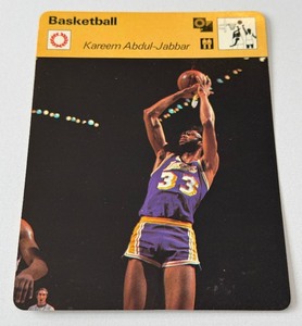 lot 45A image: Kareem Abdul-Jabbar 1977 Sportscaster Vintage Basketball Card