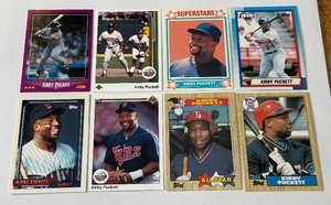 lot 46A image: Kirby Puckett 8-Card Baseball Lot Minnesota Twins