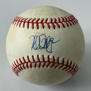 lot 40A image: Mark McGwire Signed Baseball Rawlings OALB Brown Ball