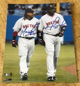 lot 6A image: David Ortiz and Manny Ramirez Signed 8x10 Baseball Photo