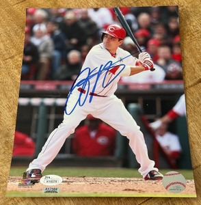 lot 30A image: Joey Votto Signed 8x10 Baseball Photo with JSA COA
