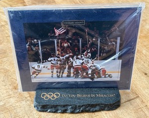 lot 42A image: Miracle On Ice 1980 Team USA Hockey Limited Edition 5,000 Memorable Moments Photo New In Package w Stand
