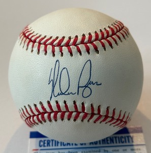 Nolan Ryan Auto Baseball PSA COA OALB Brown Baseball