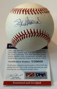 lot 10B image: Stan Musial Auto Ball PSA COA Rawlings ONLB White Baseball