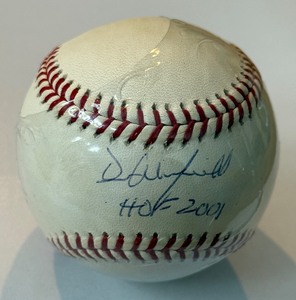 lot 13B image: Dave Winfield Auto Ball Inscribed HOF 2001 MLB and Steiner COA Rawlings OALB Budig Baseball