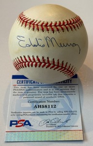 lot 16B image: Eddie Murray Auto Ball PSA COA Rawlings OALB Budig Baseball