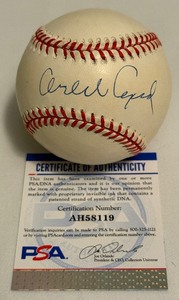 lot 27B image: Orlando Cepeda Auto Ball PSA COA Rawlings ONLB Baseball