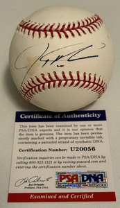 lot 41B image: Josh Hamilton Auto Ball PSA COA Rawlings OMLB Selig Baseball