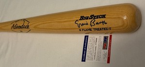 lot 4B image: Ernie Banks Auto Bat With PSA COA Adirondack Big Stick Flame Tempered Baseball Bat