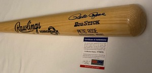 Pete Rose Auto Bat With PSA COA Rawlings Adirondack Big Stick Professional Model Rose Baseball Bat