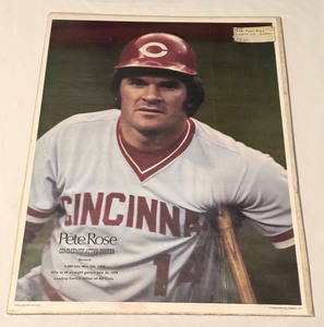 lot 48B image: Pete Rose 1978 3,000th Hit Commemorative Vintage Baseball Poster