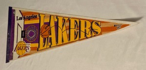 lot 59B image: Los Angeles Lakers Basketball Pennant