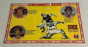 lot 63B image: 1977 Cincinnati Reds Vintage Baseball Dads Root Beer Place Mat - Pete Rose