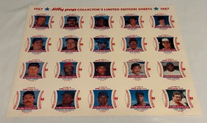 lot 64B image: 1987 Jiffy Pop Series Baseball Card Discs - Uncut Sheet Set
