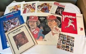 lot 67B image: Mike Schmidt and Philadelphia Phillies Multiple Posters, Advertisement, and Miscellaneous Baseball Memorabilia