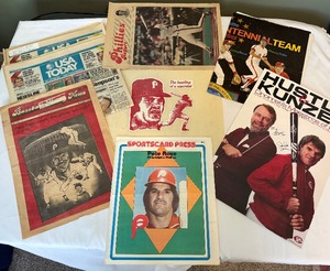 lot 68B image: Pete Rose and Philadelphia Phillies Multiple Posters, Advertisement, and Miscellaneous Baseball Memorabilia