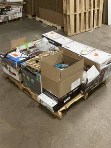 lot 9 image: Massive Pallet of Brand Name Misc Faucets, Showers, Fixtures, Towel Bars, Bathroom Fans, Ceiling Fans, Lights, and More (Parts Only) (Great for eBay Sellers)