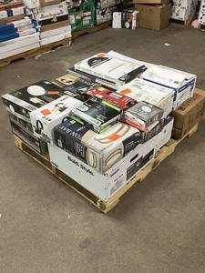 lot 10 image: Massive Pallet of Brand Name Misc Faucets, Showers, Fixtures, Towel Bars, Bathroom Fans, Ceiling Fans, Lights, and More (Parts Only) (Great for eBay Sellers)