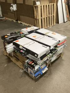 lot 11 image: Massive Pallet of Brand Name Misc Faucets, Showers, Fixtures, Towel Bars, Bathroom Fans, Ceiling Fans, Lights, and More (Parts Only) (Great for eBay Sellers)