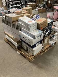 lot 30 image: Massive Pallet of Brand Name Misc Faucets, Showers, Fixtures, Towel Bars, Bathroom Fans, Ceiling Fans, Lights, and More (Parts Only) (Great for eBay Sellers)