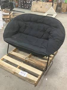 lot 34 image: Large Black Double Disc Sofa Chair