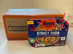 lot 13 image: 6x 9oz Uncle Bens Street Bean & Rice Burrito Bowls