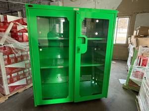 Large Cabinet-Glass Doors-No Keys- See Photo For Measurements