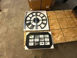 lot 32 image: Large Wall Clock & Photo Frame Collage