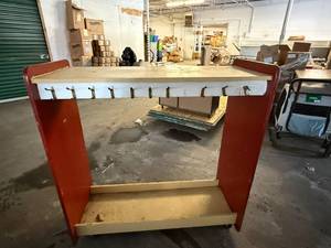 lot 50 image: Rolling Cart With CoatBackpack Hooks-4x21x50