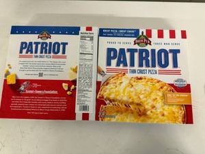lot 90 image: 2x Brew Pub Patriot Thin Crust Cheese Pizza