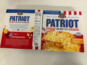 lot 91 image: 2x Brew Pub Patriot Thin Crust Cheese Pizza