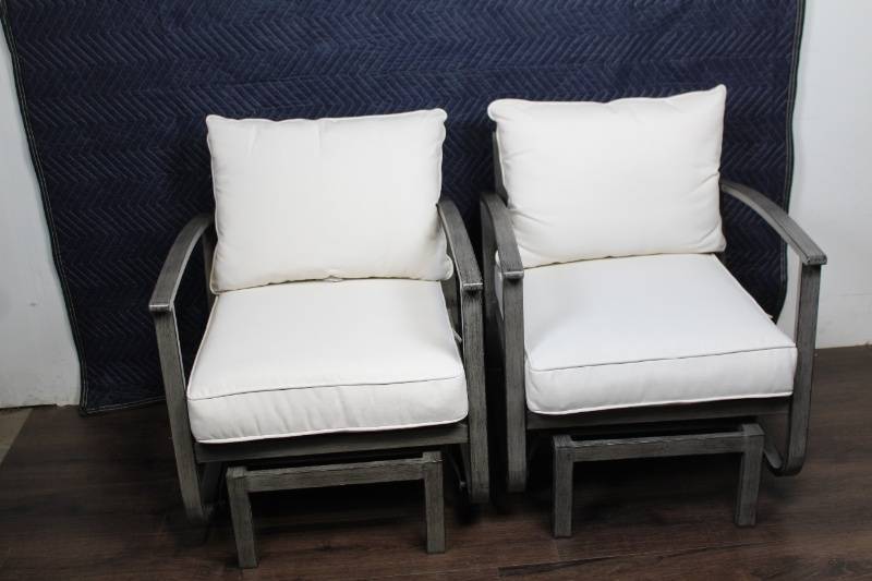lot 122 image: BRAND NEW 2pc Ryegate Glider Patio Chairs  Gray.