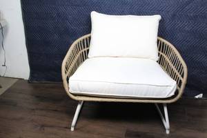Opalhouse Wicker Chair + Half - White / Linen