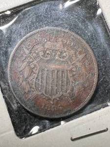 lot 17 image: 1864 US 2 CENT PIECE
