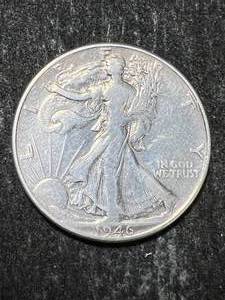 lot 23 image: 1946 US WALKING LIBERTY HALF DOLLAR