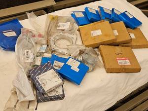 2 BINS LAND ROVER NEW BRITPART &amp BEARMACH PARTS AND HARDWARE